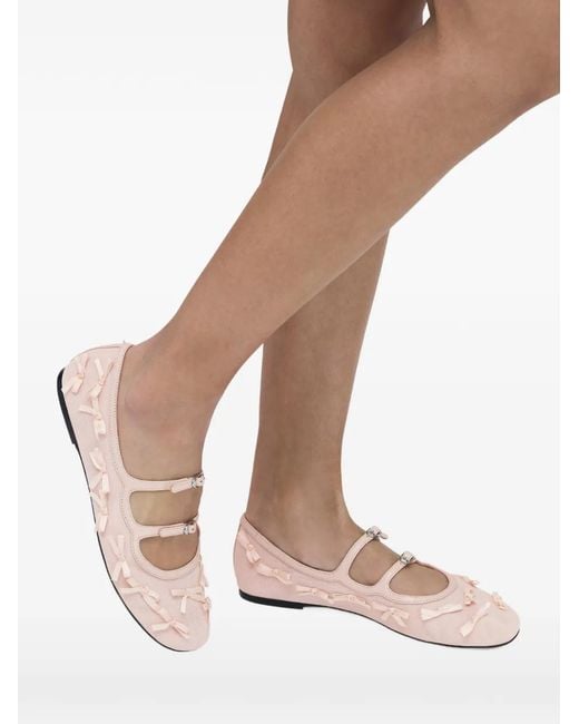 Marc Jacobs Pink The Kiki Bow-Detail Ballet Flats