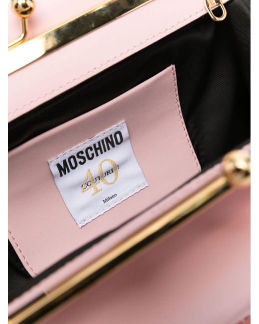 Bolso shopper con detalle de lazo Moschino de color Pink