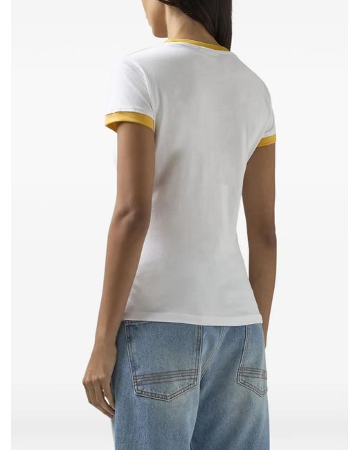 Gcds White Logo-Detail T-Shirt