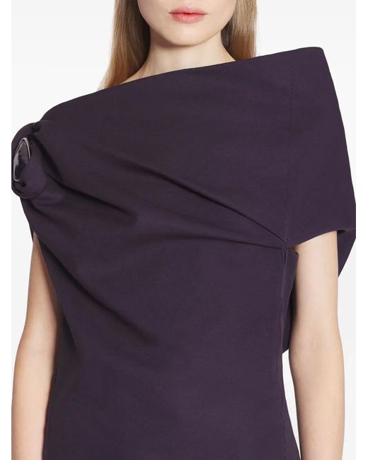 Lanvin Purple Asymmetric Blouse