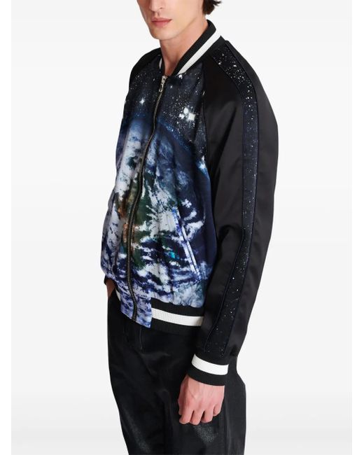 メンズ Balmain Earth & Stars スタジアムジャンパー Blue