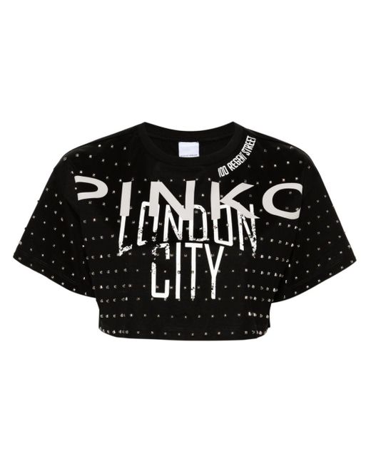Camiseta corta Bomba Pinko de color Black