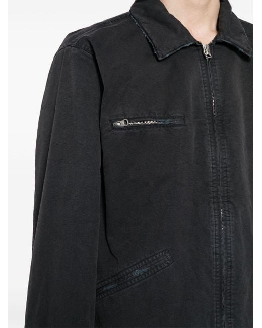 MM6 by Maison Martin Margiela Black Zip-front Cotton Jacket for men