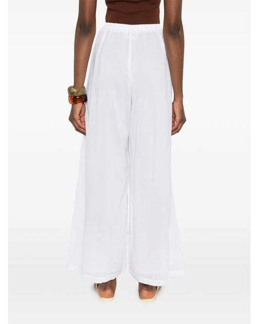 Forte_forte White Button-Fastening Trousers