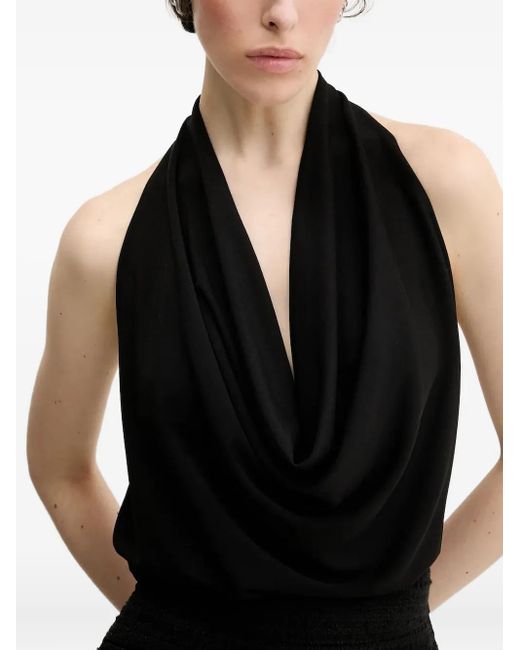 HUGO Black Cowl-Neck Sleeveless Top
