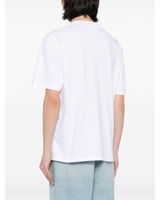 Gcds White Wirdo Cotton T-shirt for men