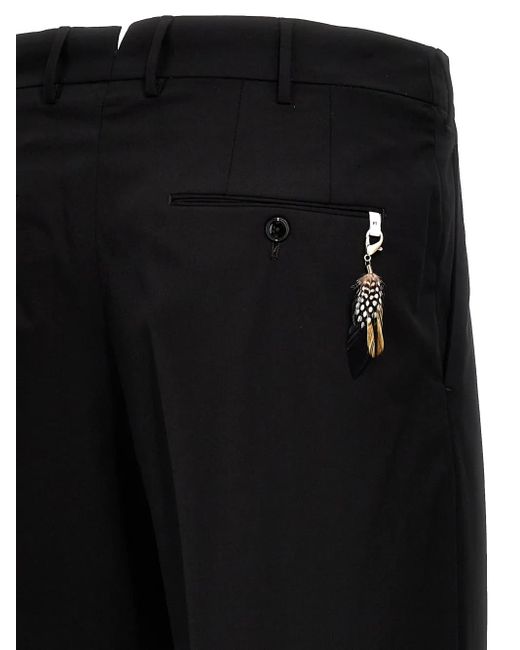 PT Torino Geplooide Broek Met Bedel in het Black voor heren