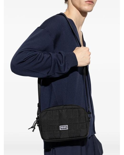 KENZO Black Explorer Messenger Bag for men