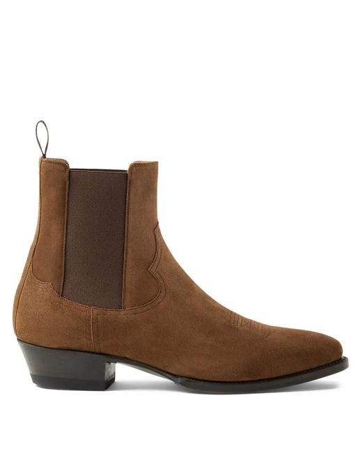 Ralph Lauren Brown Suede Chelsea Boots for men