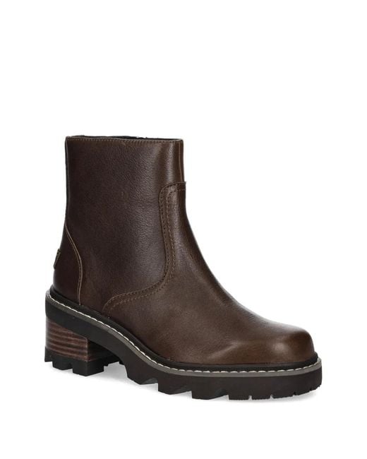 Sorel Brown Joan Block-Heel Side-Zip Boots