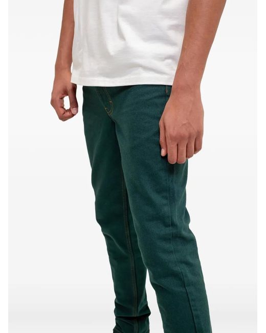 PLACE OF ELMS Green Five-Pocket Jeans for men