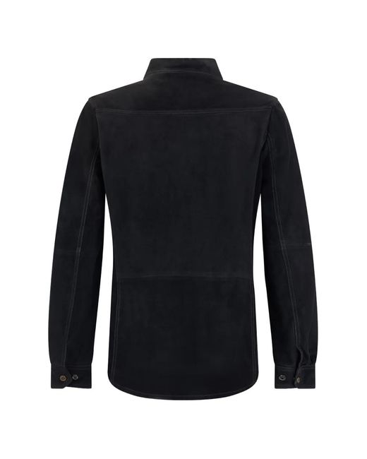 Moorer Blue Suede Panelled Jacket for men