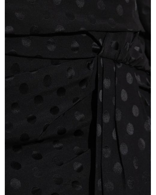 Isabel Marant Black Polka-Dot Draped Mini Skirt