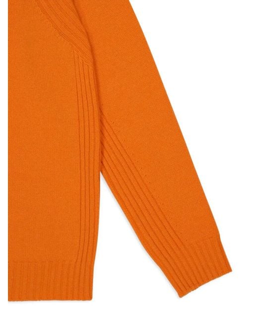 Fendi Orange Crew-Neck Long-Sleeve Sweater for men