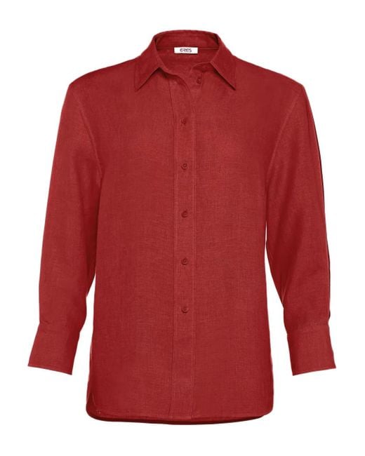 Eres Red Mignonette Long-Sleeve Button-Down Shirt