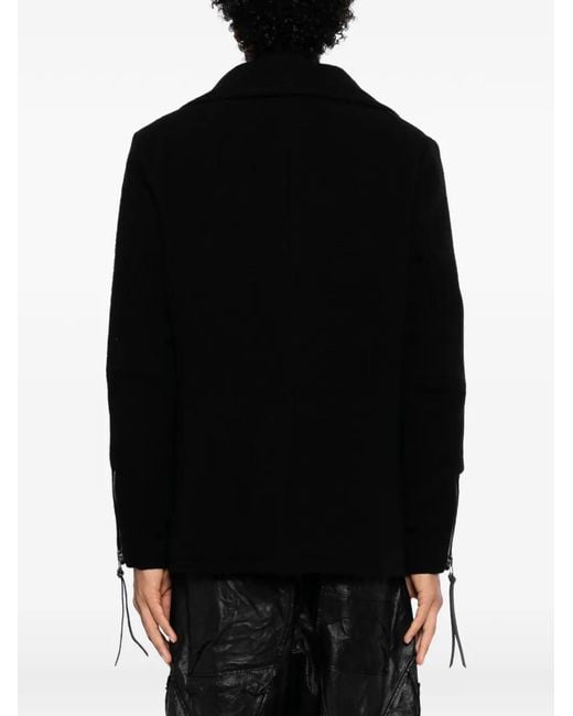 D HYGEN Black Tweed Peacoat for men