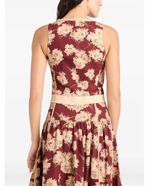 Cinq À Sept Mae Bouquet Rowena Blouse in het Red