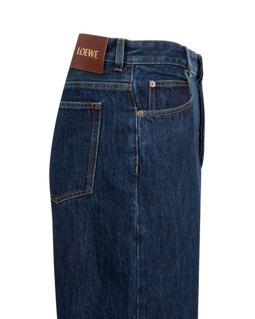 Loewe Blue Embossed-Logo Jeans for men
