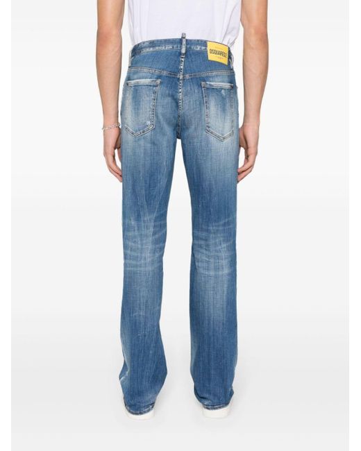 DSquared² Blue Mid-rise Straight-leg Jeans for men