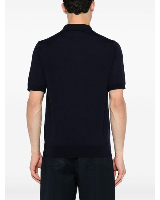 COMME DES GARÇONS PLAY Black Logo-patch Knitted Polo Shirt for men