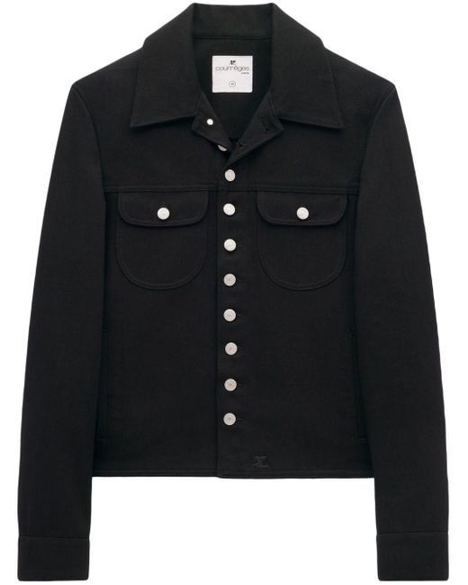 Courreges Black Button-up Denim Jacket for men