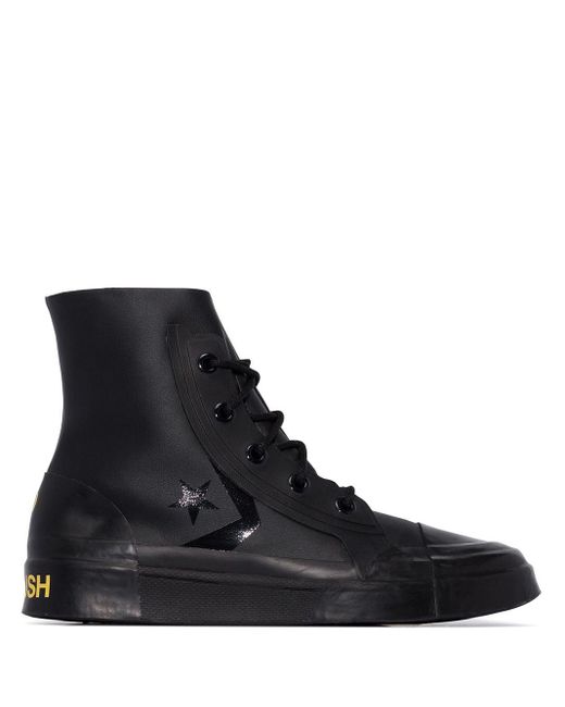 converse black high tops men