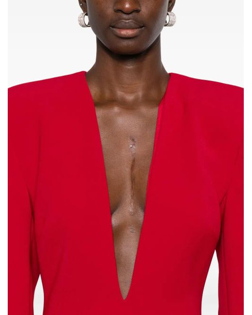 Solace London V-neck Maxi Dress Red