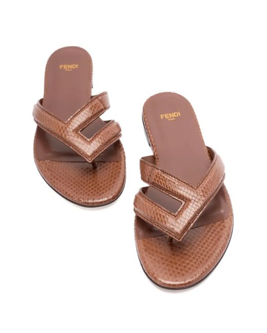 Fendi Brown Fling Flat Sandals