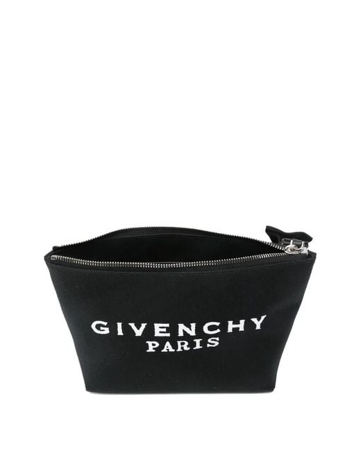 Givenchy Black Bow-Detailed Logo Clutch Bag