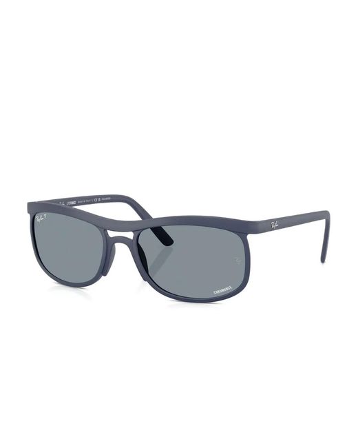 Ray-Ban Gray Rectangle-Frame Sunglasses