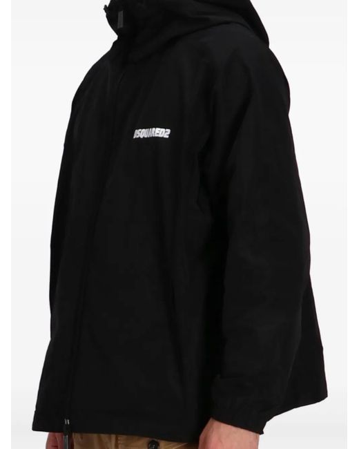 DSquared² Black Zip-Up Hooded Jacket for men