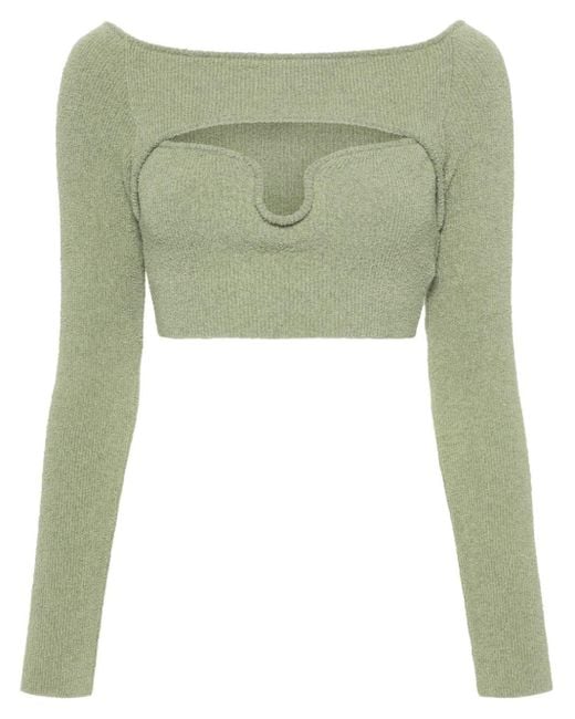 Nanushka Green Marnin Terry-cloth Knitted Top