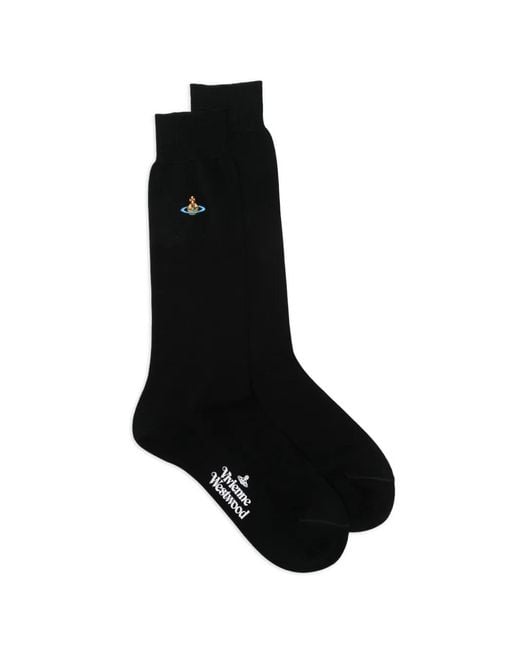 Vivienne Westwood Black Orb-Detail Socks