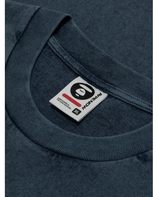 Aape By A Bathing Ape Blue Embossed Logo T-Shirt for men