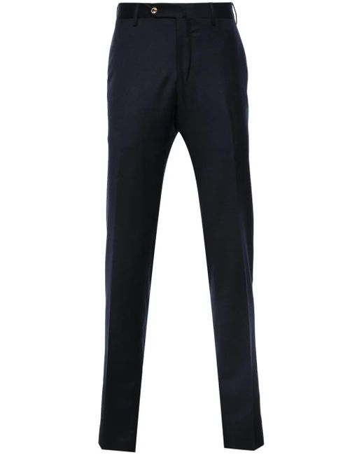 PT Torino Blue Pressed-Crease Trousers for men