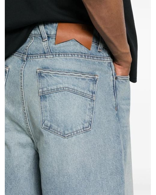 Rhude Blue Drop-Crotch Denim Shorts for men