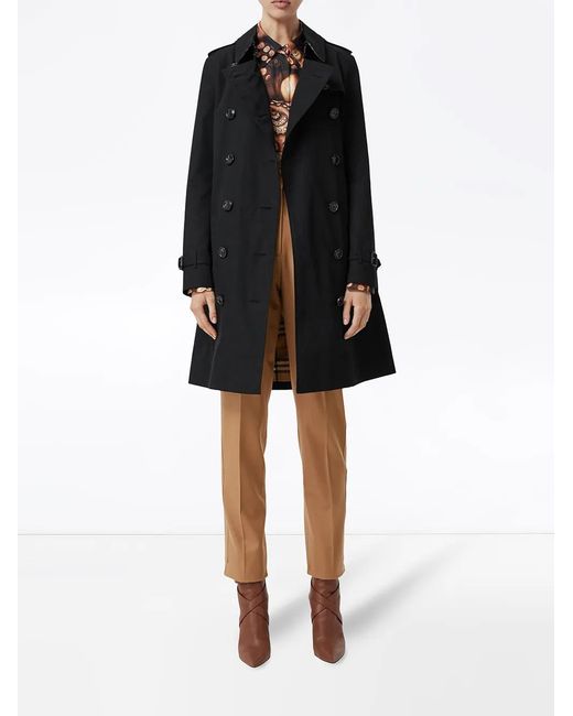 Burberry Black The Mid-length Kensington Heritage Trench Coat