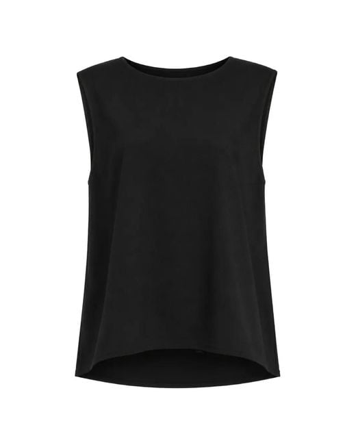 Dusan Black Draped-Back Silk Top