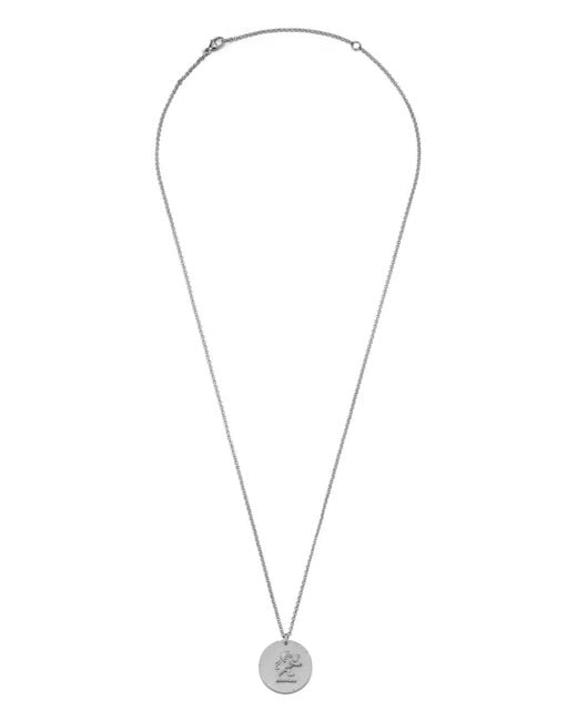 Mateo White Lion Coin Necklace for men