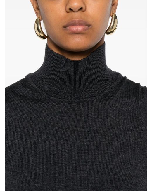 Top Smanicato A Collo Alto di Alpha Studio in Black