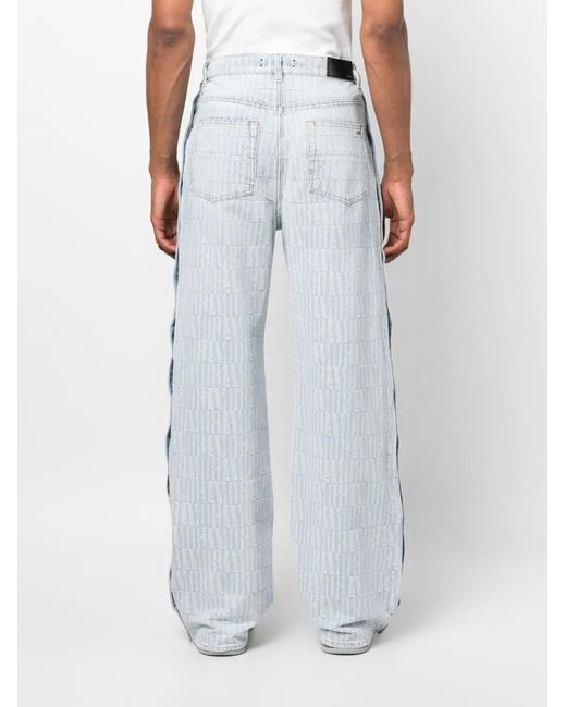 Amiri Blue Jacquard Snap-Off Jeans for men