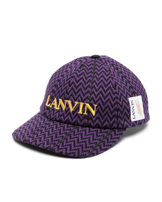 Lanvin Purple X Future Logo-embroidered Chevron-woven Cap for men