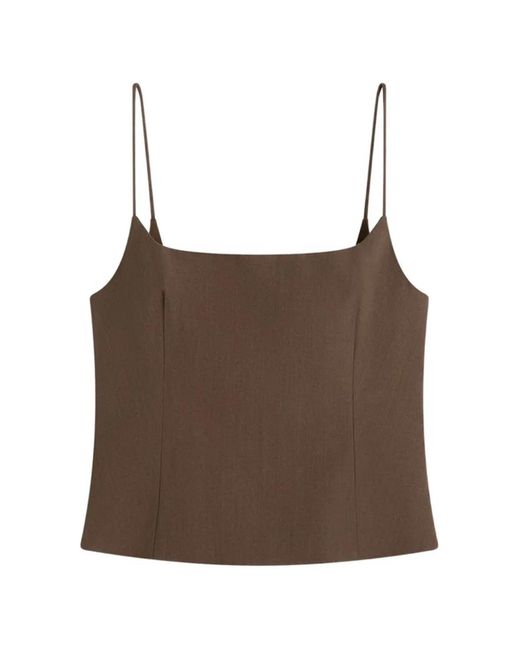 St. Agni Brown Silk Cami Top