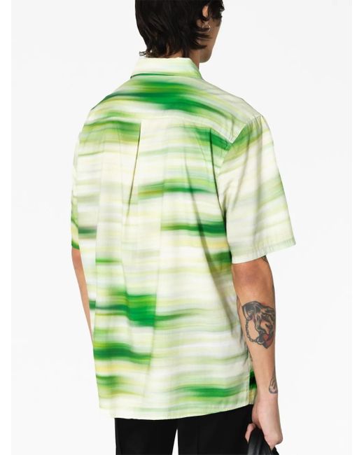 John Elliott Green Abstract-Pattern Short-Sleeve Shirt for men