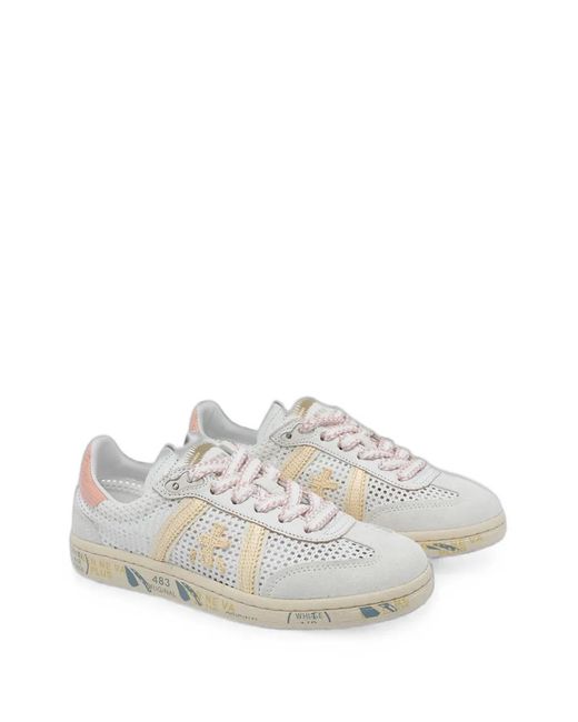 Premiata White Bonnie Perforated Sneakers for men