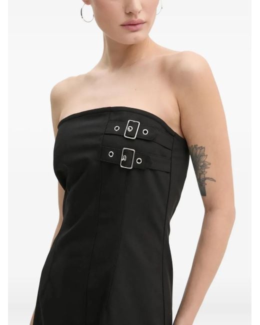 Résumé Black Buckle Strapless Dress