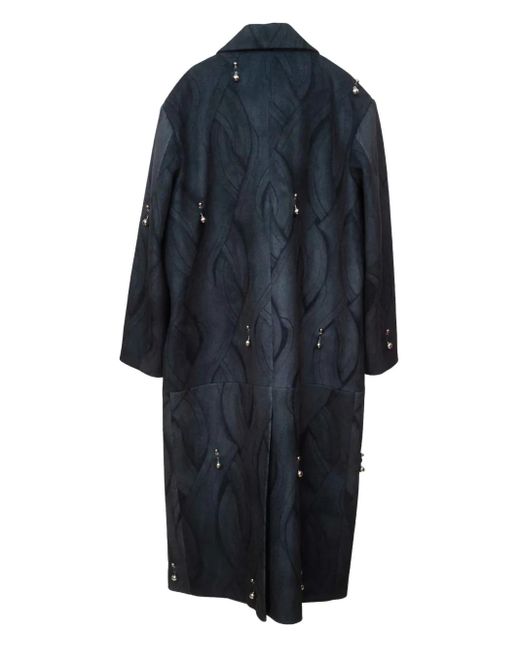 Kata Szegedi Blue Sofia Pierced Patterned Coat