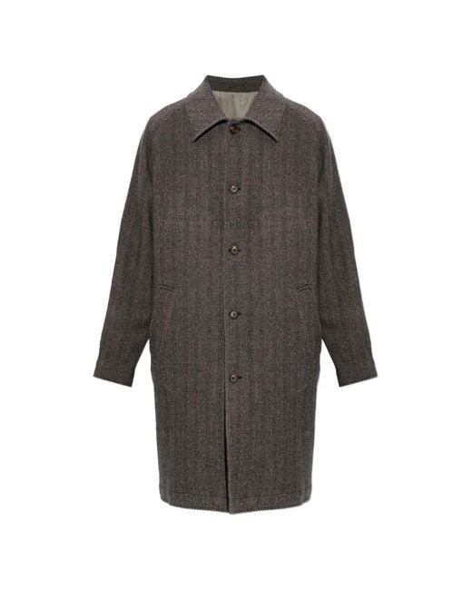 Eleventy Gray Herringbone Coat for men