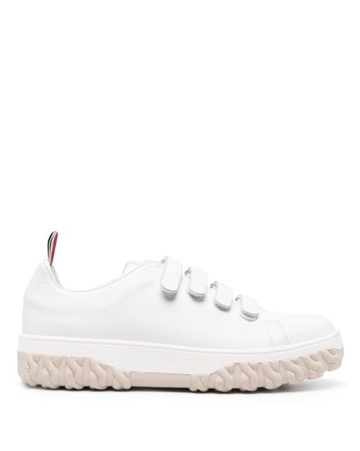 Thom Browne White Court Touch-strap Sneakers for men