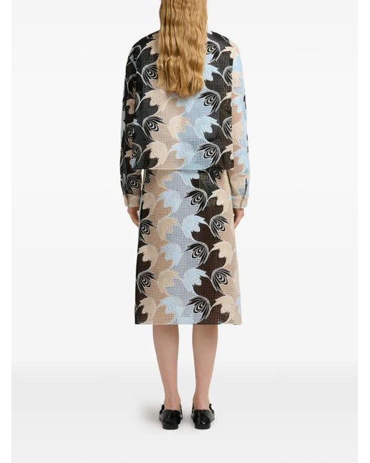 Marni Blue Broderie Anglaise Floral Overshirt